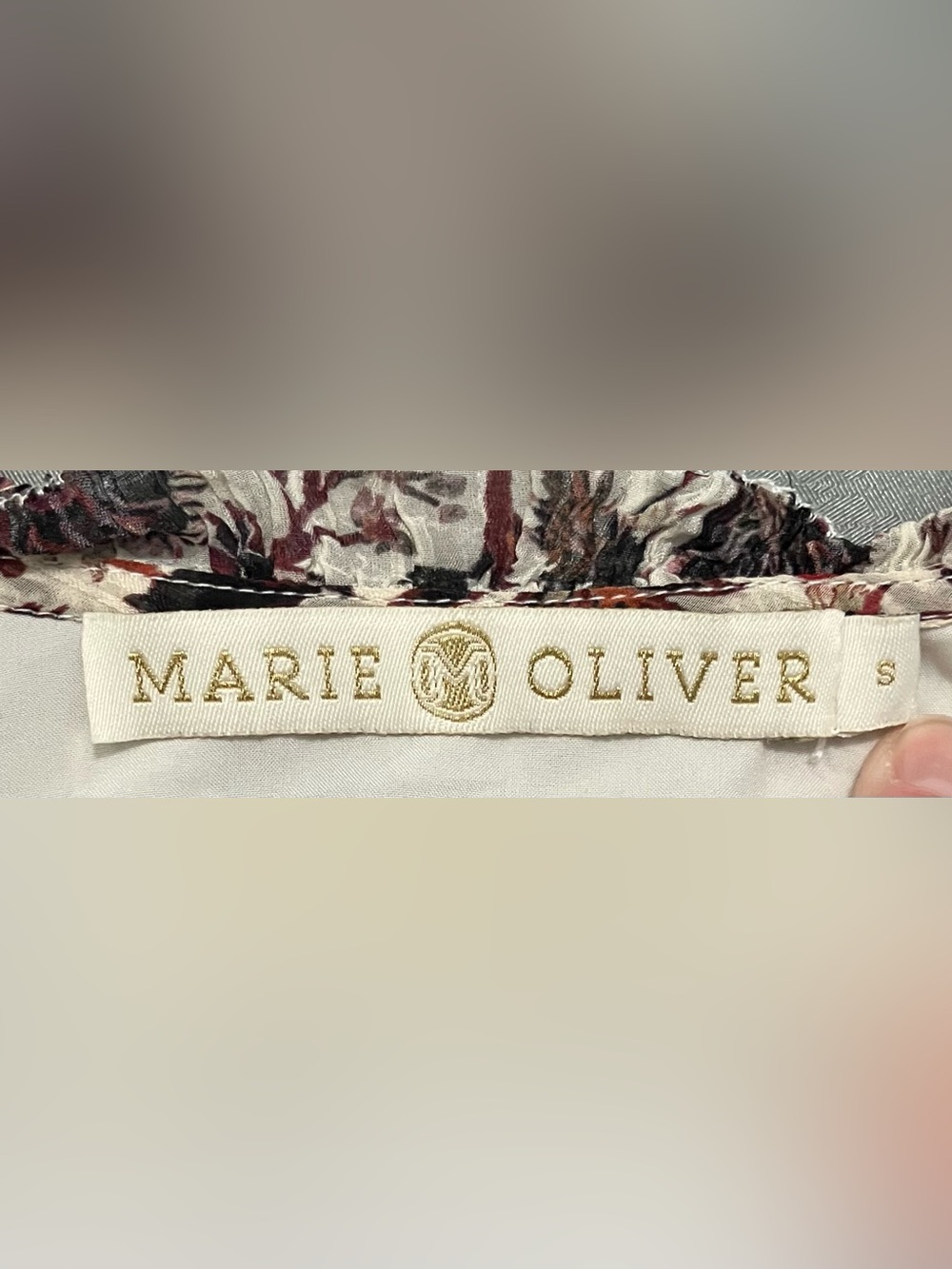 Marie Oliver Top Womens Small Silk Blend Sheer Puff Sleeve Blouse Thistle & Vine - Picture 6 of 13